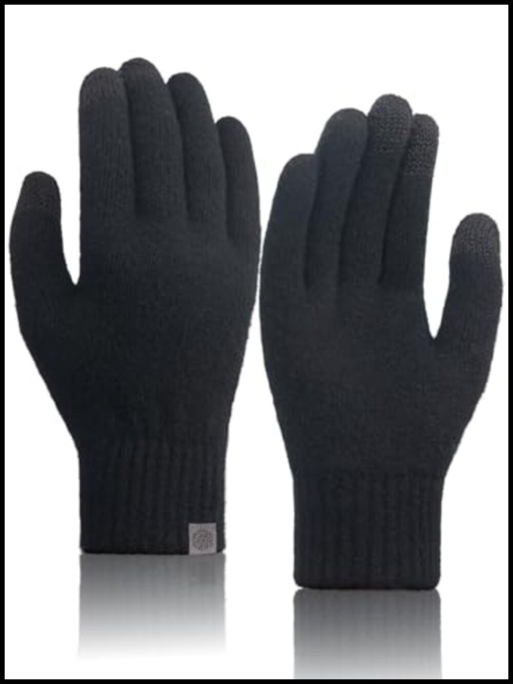 100% Merino Wool Touchscreen Winter Gloves Thermal Knit Driving Running